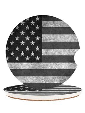 American Flag Cup Holders Car Coasters, Ceramic Stone 2.56"(2 Pack)